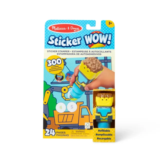 Melissa & Doug Sticker WOW Bulldozer Stickerheft mit Stempel