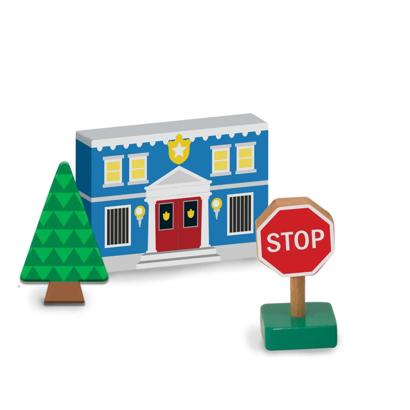 Melissa & Doug Wooden Town Holz-Stadt Spielset 32-teilig