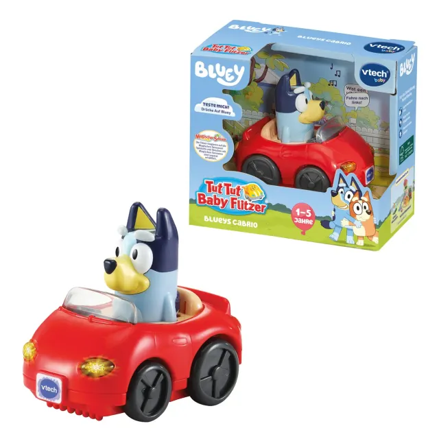 VTech Tut Tut Blueys Cabrio Spielauto mit Musik 1-5 Jahre