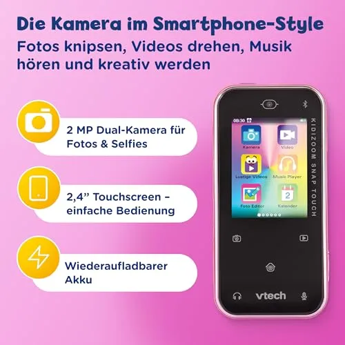 VTech KidiZoom Snap Touch Kinderkamera Pink 5MP Bluetooth