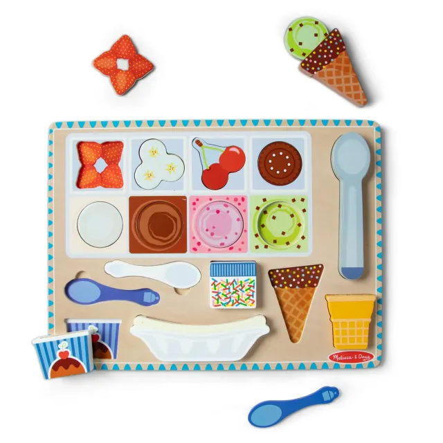 Melissa & Doug Ice Cream Magnetpuzzle Holz Eis 16-teilig