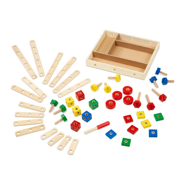 Melissa & Doug Construction Set in a Box Bauset Holz 48-teilig