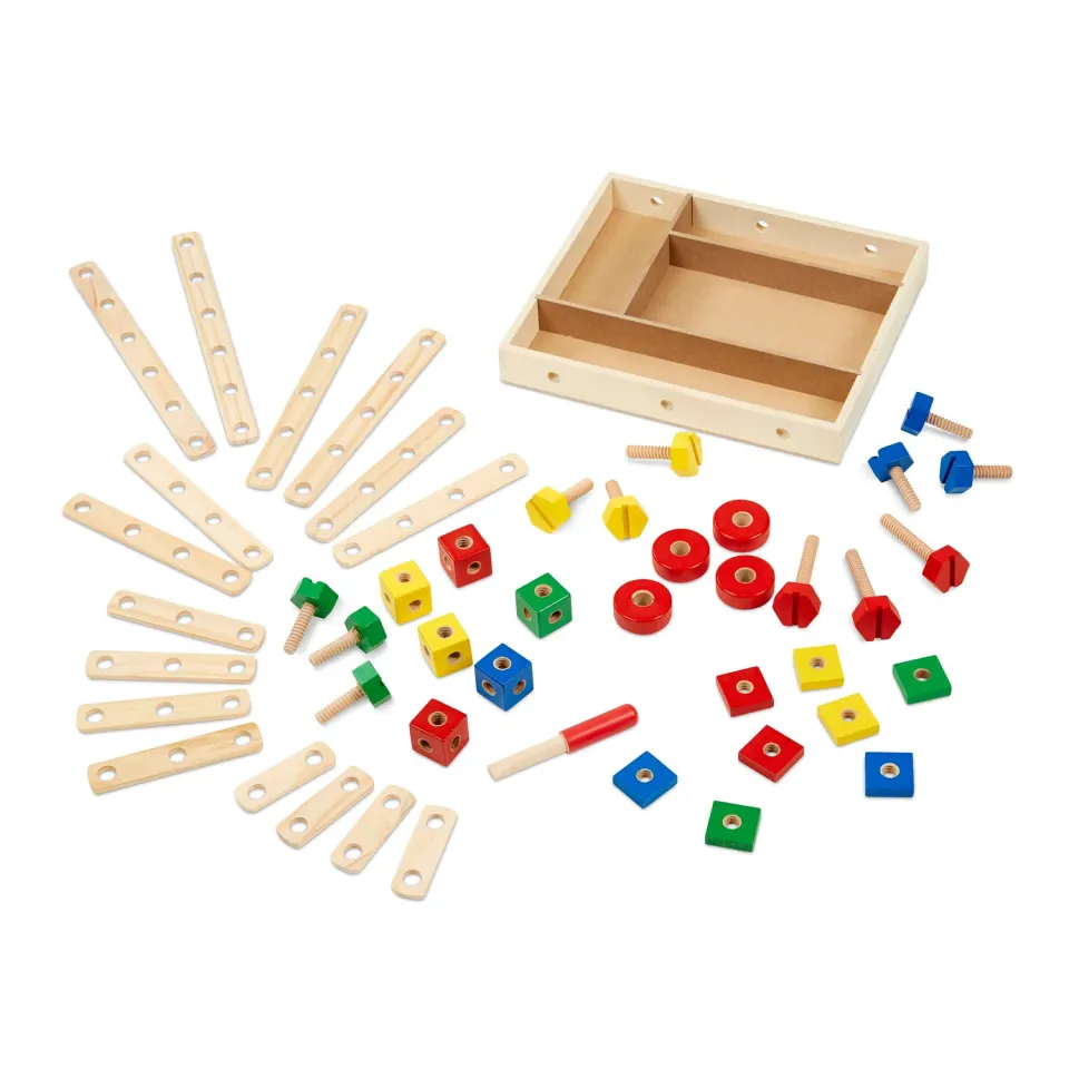 Melissa & Doug Construction Set in a Box Bauset Holz 48-teilig