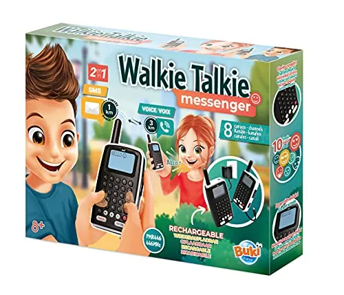 Buki TW04 Walkie Talkie Messenger Funkgerät 2er Schwarz Weiß
