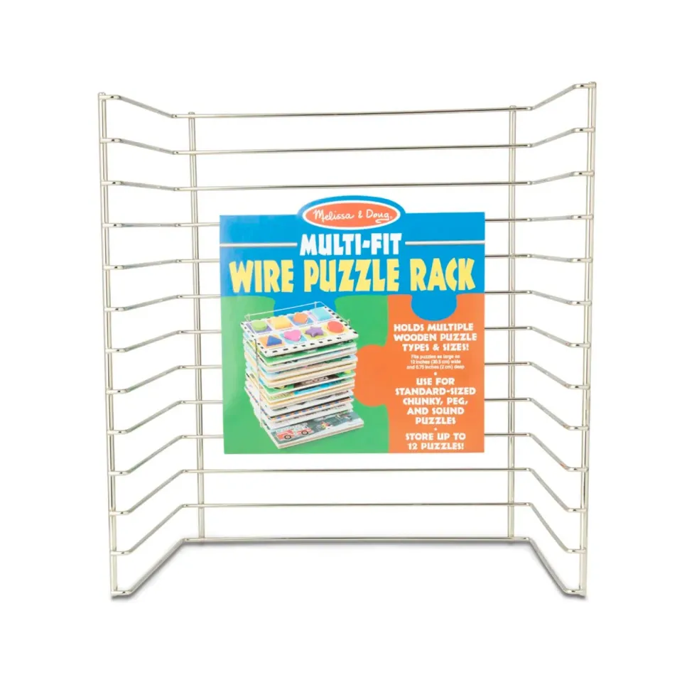 Melissa & Doug Multi-Fit Puzzle Regal Metall für 12 Holzpuzzle