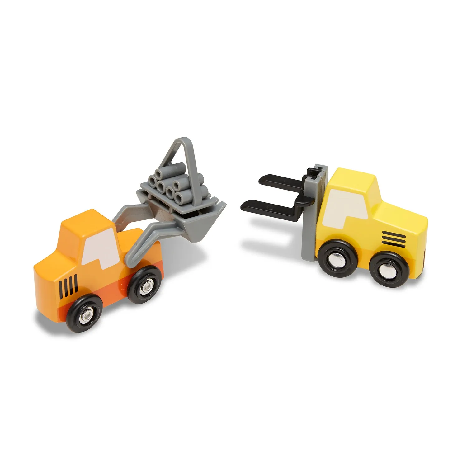 Melissa and Doug Wooden Construction Site Vehicles Baufahrzeuge 8-teilig