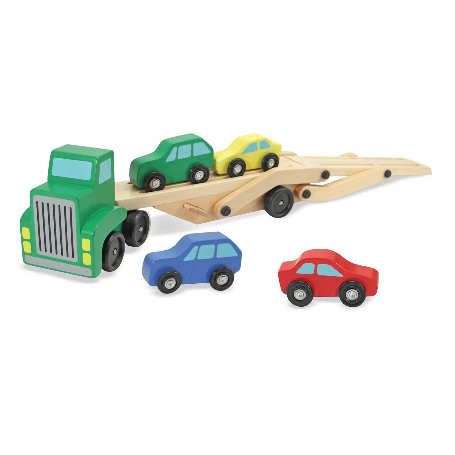 Melissa & Doug Wooden Car Carrier Autotransporter Holz 4 Autos