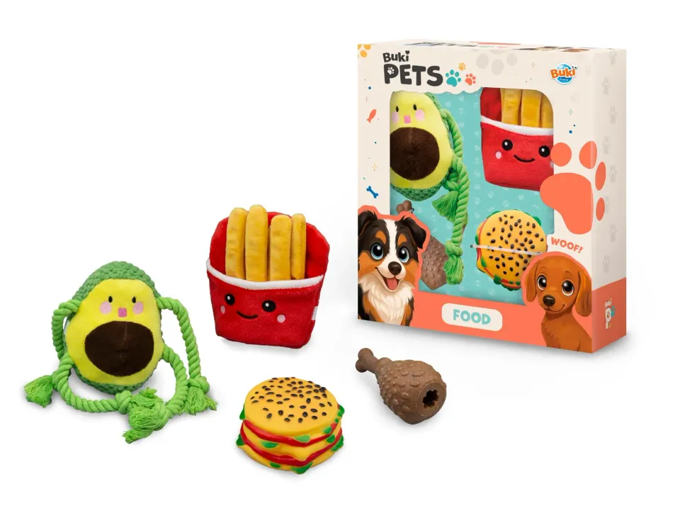 Buki Pets PET002 Hundespielzeug-Set 4-teilig Food