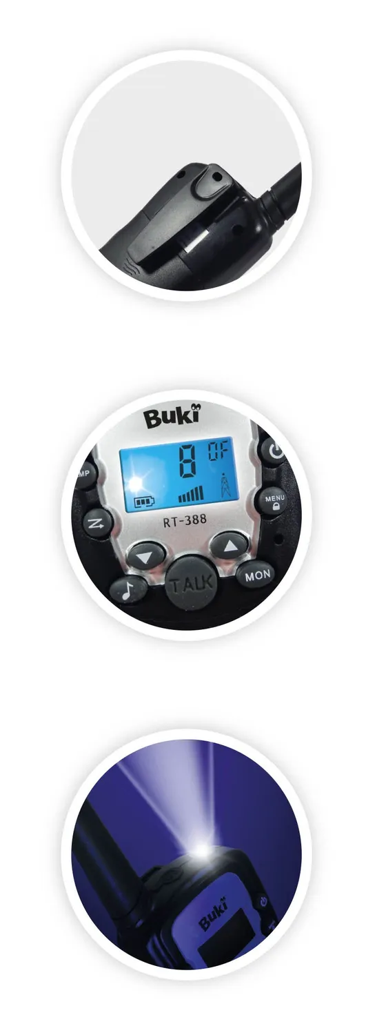 Buki TW01 Walkie Talkie Funkgerät 2er Set 3 km