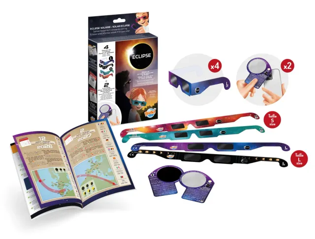 Buki Sonnenfinsternis-Brille Family Pack 4 Brillen + Filter
