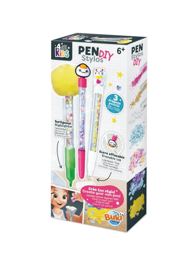 Buki France FK008 DIY-Stift Kawaii Bastelset Gelb